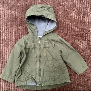 Old Navy Kids Olive Hooded Jacket Sz 12-18mos